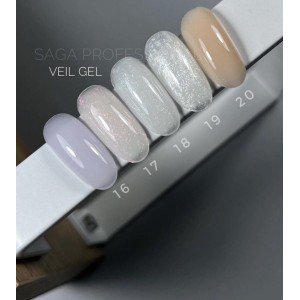Гель для нарощування Saga Professional Builder Gel Veil 16, бузковий, 15 мл. Photo 2